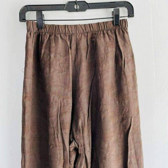 CP Shades Pants Embroidered Straight Leg Brown Pockets Casual Lagen Size Small L - Picture 8 of 11